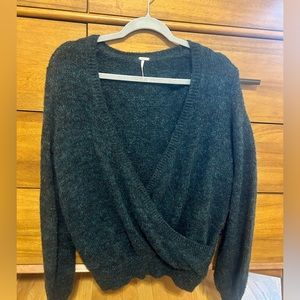 Free people dark green wool sweater